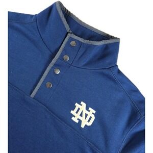 Colosseum Notre Dame Fighting Irish Men's 1/4 SNAP Long Sleeve Pullover Blue XL